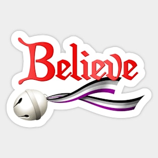 Believe Asexual Pride Jingle Bell Sticker